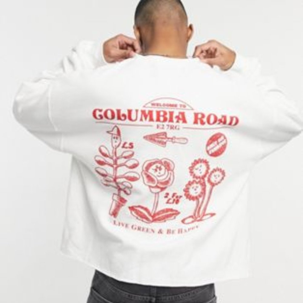 NWT Vintage Supply Columbia Road Print In White - Picture 2 of 3